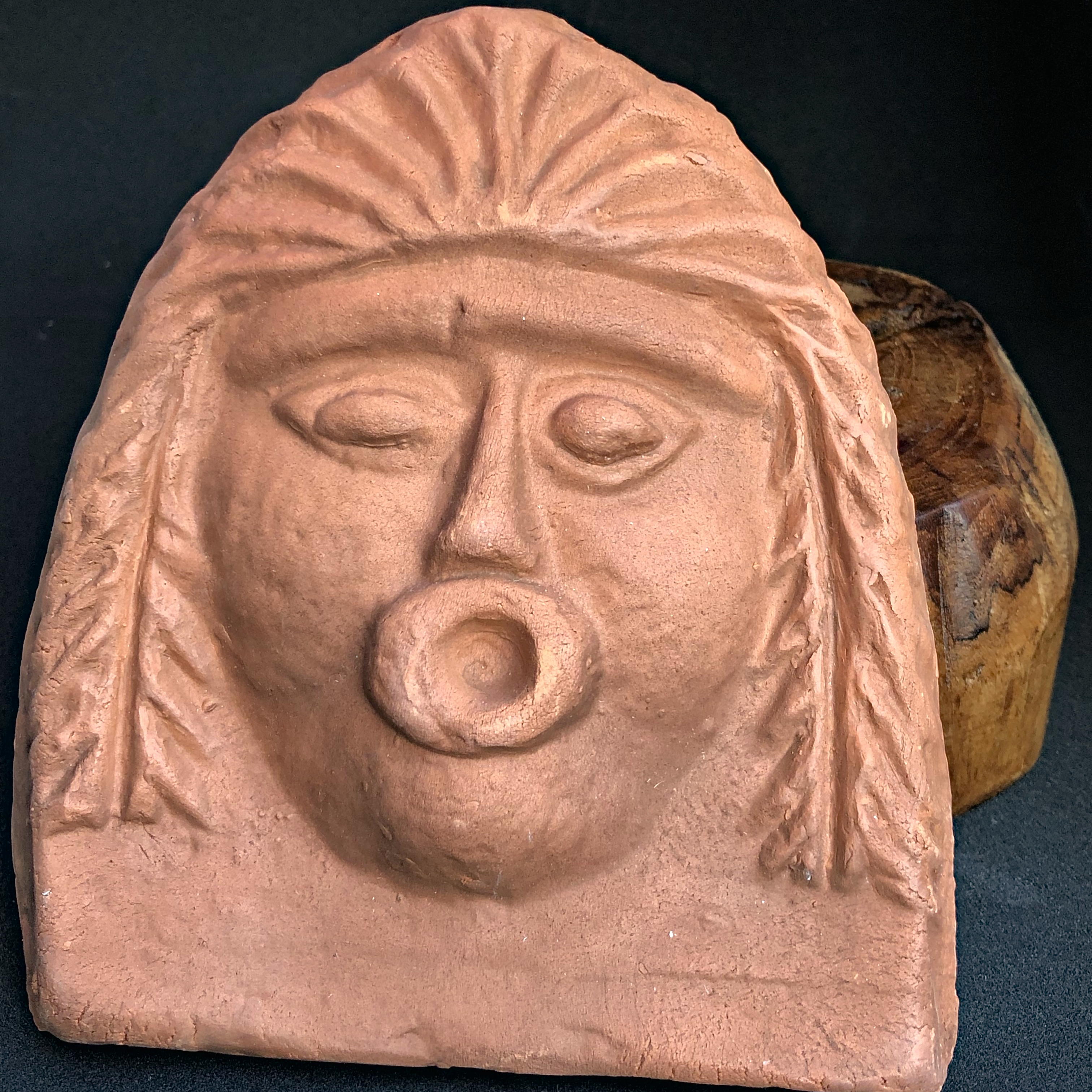 Antique roof tile- antefix